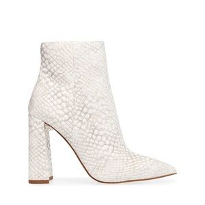 Steve Madden Tarra booties white snake